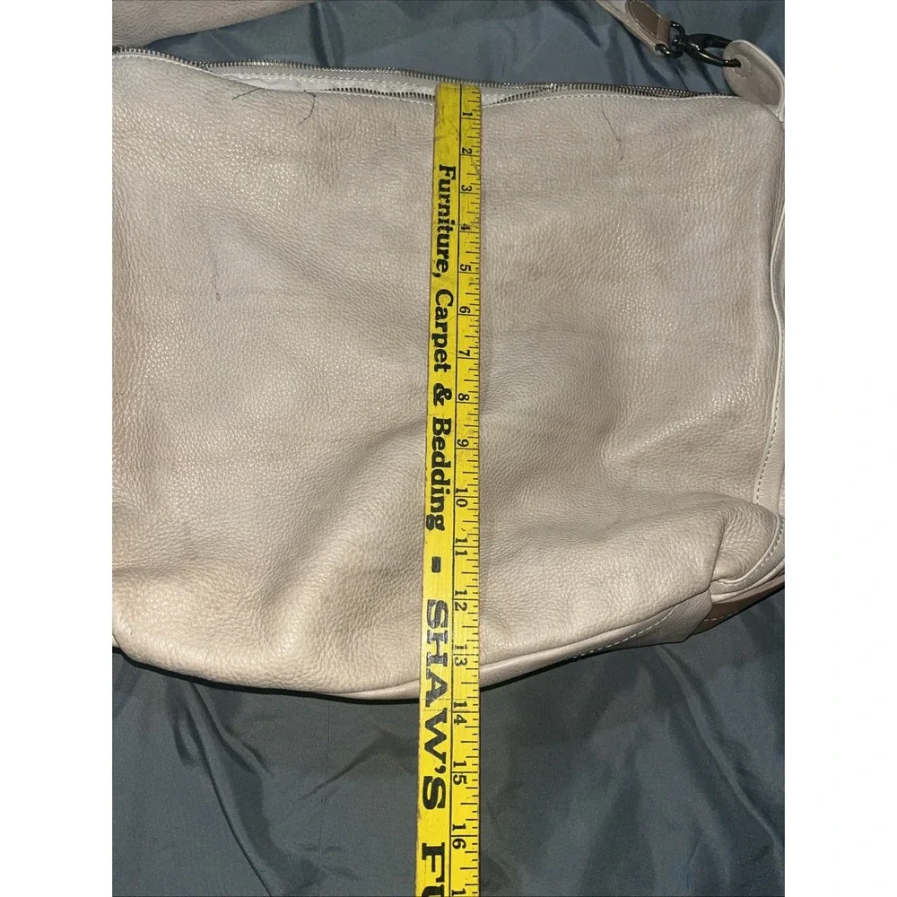 BRUNO ROSSI Beige/Tan Leather Large Shoulder Handbag Purse Hobo‎ - Needs Cleaned